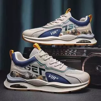 Мужская обувь для спорта и отдыха на воздушной подушке весна и осень новая сетчатая дышащая сращивание студенты внешняя торговля мягкая подошва плоская подошва бег trave 39 чёрный