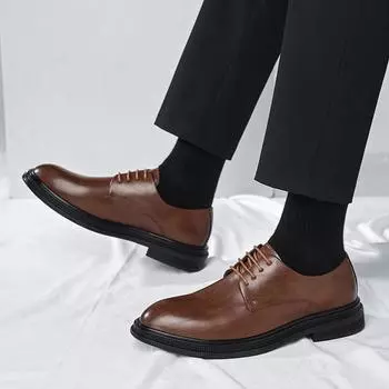 Мужская обувь для свадьбы, деловая, мужская, деловая, повседневная, модная, универсальная, для вечеринок, для джентльменов, удобная, для ходьбы, новые модели 37 чёрный
