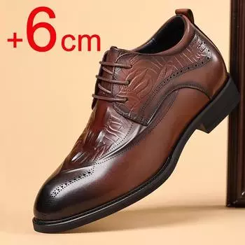 Мужская обувь для увеличения роста, 6 см, деловая обувь из натуральной кожи, мужская обувь с внутренней высотой скрытого каблука 37