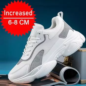 Мужская обувь для увеличения роста, кроссовки, модная спортивная повседневная обувь, невидимая внутренняя увеличивающая высота обуви для мужчин 6/8 см 39