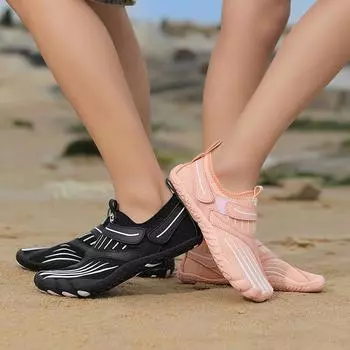 Мужская обувь для воды, быстросохнущая обувь цвета морской волны, женская обувь для воды, уличная обувь для бассейна, пляжа, серфинга EU:36 чёрный