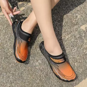 Мужская обувь для воды, быстросохнущая обувь для плавания, мягкая пляжная обувь без шнуровки, женская обувь для воды, уличная обувь для бассейна, пляжа, серфинга EU:36 чёрный/синий