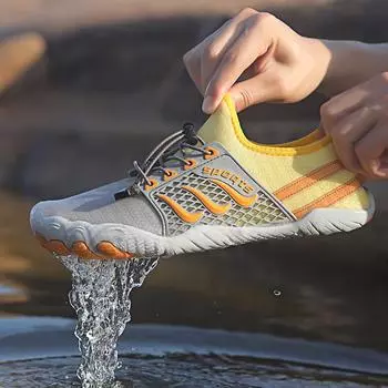 Мужская обувь для воды Обувь для плавания босиком Обувь для серфинга Мужская обувь для плавания по течению Дышащие походные кроссовки Быстросохнущие кроссовки для речной и морской воды 35 чёрный