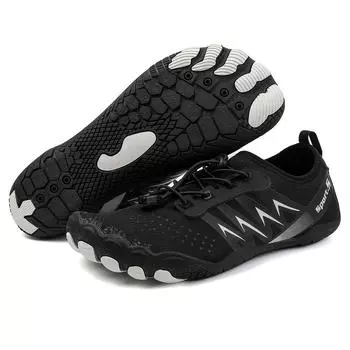Мужская обувь для воды, пляжная обувь для босиком, дышащая спортивная обувь, быстросохнущие кроссовки «река, море», мягкие женские пляжные кроссовки EU:35 чёрный