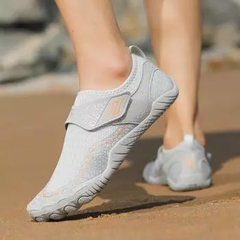 Мужская обувь для воды, пляжная обувь для босиком, дышащая спортивная обувь, быстросохнущие кроссовки «река, море», мягкие пляжные кроссовки EU:45 чёрный