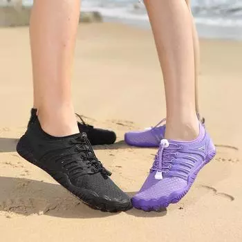 Мужская обувь для воды, уличные походные сандалии для водного спорта, быстросохнущие босиком, пляжная спортивная обувь для плавания, катание на лодках, рыбалка, дайвинг EU:45 чёрный