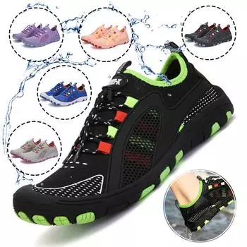Мужская обувь для воды Женская обувь босиком для плавания в воде Upstream Пляжные спортивные сандалии для плавания Быстросохнущие сандалии для катания на лодках Дайвинг Серфинг Забродные кроссовки Для тренажерного зала Фитнес Йога 35 синий