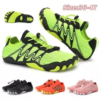 Мужская обувь для воды Женская обувь для воды Пляжная обувь босиком Быстросохнущие сандалии для плавания Дренажная обувь для плавания вверх по течению Кроссовки для фитнеса Йога Дайвинг Серфинг Кемпинг Бег 36 чёрный