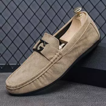 Мужская обувь Doudou, осенняя новинка, туфли для вождения с одной педалью и мягкой подошвой, молодежная обувь, мужские повседневные универсальные мокасины мужские 38