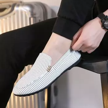 Мужская обувь Doudou Весна и осень Обувь Doudou Мужская обувь Корейская версия Повседневная обувь Ленивая обувь Британское общество Мужская обувь 38
