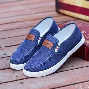 Мужская обувь дышащая и легкая, старая Пекинская тканевая обувь, мужская низкая парусиновая обувь и ленивая рабочая обувь 2024 39 чёрный