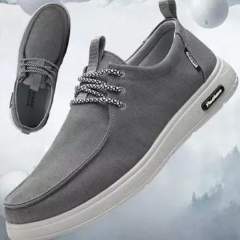 Мужская обувь Дышащая повседневная обувь Легкая мужская парусиновая обувь 39 чёрный