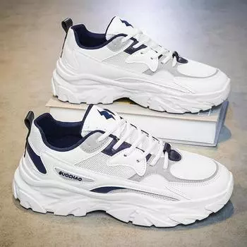 Мужская обувь Дышащая сетчатая обувь Мужская корейская версия Модная универсальная спортивная обувь на платформе Повседневная мужская 39