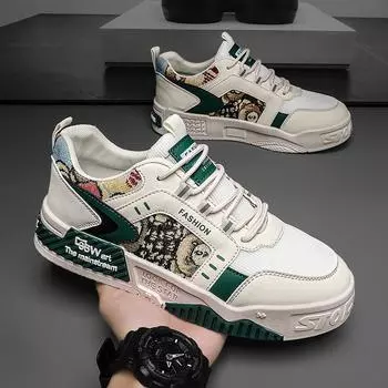 Мужская обувь Дышащая Трендовая спортивная обувь для отдыха Сетчатая белая обувь Обувь для сноуборда Молодежная обувь 39