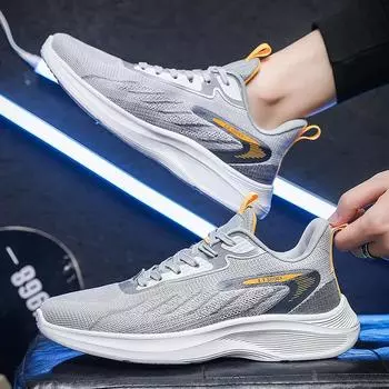 Мужская обувь дышащая ученическая обувь средней школы на платформе с плетеной подошвой повседневная спортивная обувь мужская летняя сетчатая обувь универсальная молодежная обувь для бега на платформе 39 серый