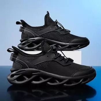 Мужская обувь, дышащие классические кроссовки для бега для женщин, уличная удобная обувь с сеткой, обувь для парной ходьбы, теннисная обувь для мужчин 39 чёрный