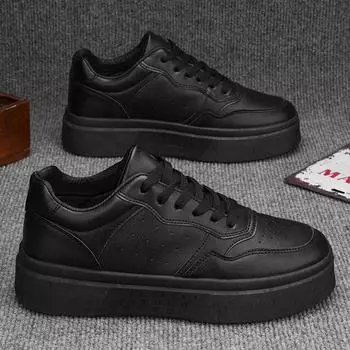 Мужская обувь Дышащие маленькие белые туфли Мужская трендовая спортивная обувь на платформе Повседневная черная обувь для скейтбординга Модная обувь 39