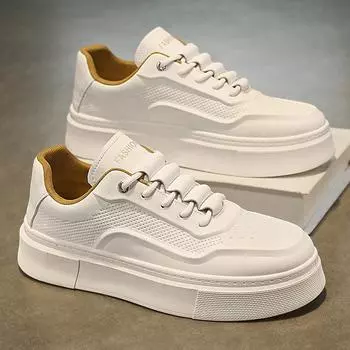Мужская обувь Дышащие маленькие белые туфли Мужская трендовая спортивная обувь на платформе Повседневная обувь для сноуборда Модная обувь 39