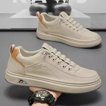 Мужская обувь Дышащие маленькие белые туфли Мужская трендовая спортивная обувь на платформе Повседневная кожаная обувь Обувь для сноуборда Модная обувь 39