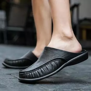 Мужская обувь EVA Slip on Flats Shoes Мужские тапочки Мужские прогулочные полутапочки Удобные мягкие домашние сандалии 2024 40 коричневый