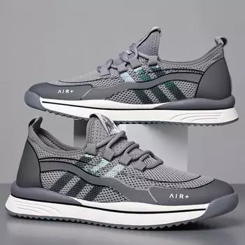 Мужская обувь Fly Weave, повседневная мужская модная летняя дышащая легкая дорожная сетчатая обувь для бега 44 чёрный