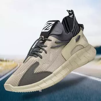 Мужская обувь Fly Weaving, весенние новые трендовые кроссовки на шнуровке, дышащая, корейский стиль, спортивная повседневная обувь для мужчин 39