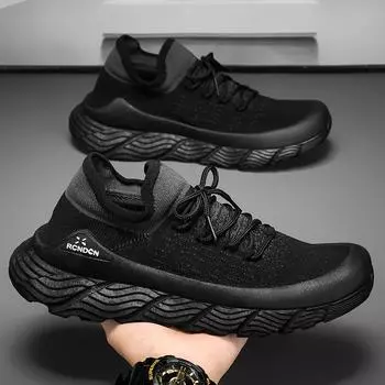 Мужская обувь Fly Woven Легкая удобная мужская защитная обувь Повседневные дышащие кроссовки Модные кроссовки на шнуровке 43 зелёный