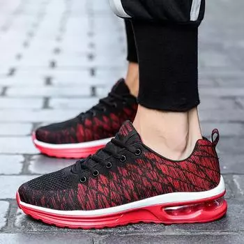 Мужская обувь fly-woven трендовые кроссовки на воздушной подушке мужская спортивная обувь повседневная сетчатая обувь большого размера для пар дорожная обувь женская 36