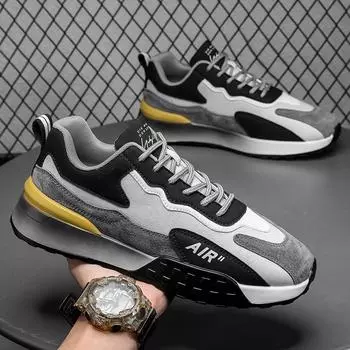 Мужская обувь Forrest Gump, осенняя новая модная мужская спортивная повседневная нескользящая износостойкая старая модная обувь с низким берцем 39 чёрный