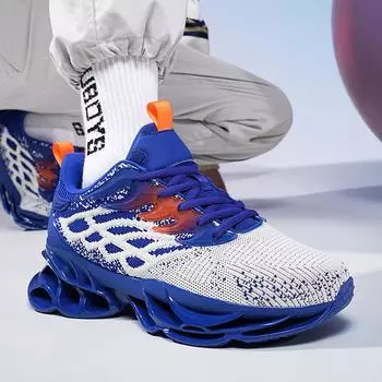 Мужская обувь Four Seasons New Flying Knitted Blade Running Shoes Дышащие, легкие, амортизирующие, толстые подошвы, увеличивают рост, повседневные спортивные 39