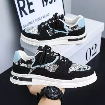 Мужская обувь Four Seasons New Sneakers Fashion Teen Student Trend Running Shoes Korean Edition Student Casual Shoes Board Shoes 39