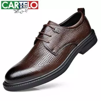 Мужская обувь Four Seasons, новые деловые деловые кожаные туфли из натуральной кожи, универсальные в британском стиле из коровьей кожи 38