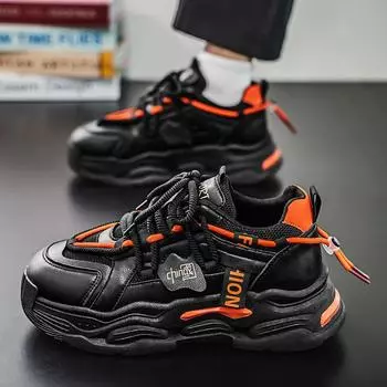 Мужская обувь Guochao, весенняя новинка, дышащая сетчатая обувь, мужская трендовая универсальная спортивная обувь на платформе, повседневная модная обувь для папы 39