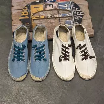 Мужская обувь Hemp Fisherman 2024, новые дышащие эспадрильи, балетки, однотонные мокасины, повседневная обувь для мужчин, Zapatos De Hom uik90 39
