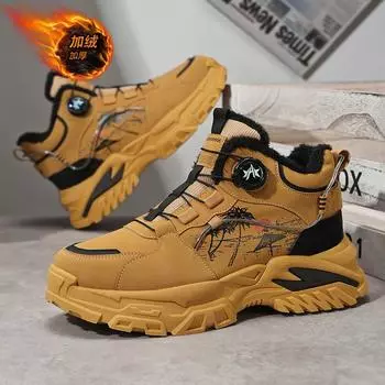 Мужская обувь хлопковая обувь зимняя новая термообувь с набивкой утолщенная высокая верхняя трендовая повседневная модная зимняя обувь оснастка модная обувь 39