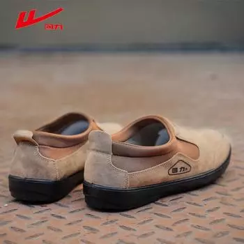 Мужская обувь Huili, обувь из искусственной кожи, мужская обувь 2025 года, летняя и осенняя, мужская повседневная обувь, обувь для папы с одной педалью, рабочая обувь 3061 38
