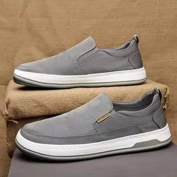 Мужская обувь Ice Silk Breathable Sneakers Новая повседневная обувь для мужчин Удобные прогулочные туфли на плоской подошве из парусины Мокасины Zapatillas Hombre 39 чёрный