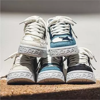 Мужская обувь Ins, модные универсальные туфли со звездами на толстой подошве, мужская повседневная обувь, спортивная обувь для пары, кроссовки в стиле ретро 39 чёрный