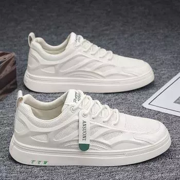 Мужская обувь из дышащей сетки на весну и лето, спортивная обувь для сноуборда, модная и легкая повседневная обувь для подростков 39 чёрный