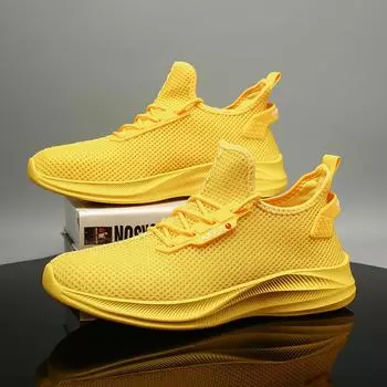 Мужская обувь из дышащей сетки, повседневная обувь большого размера, спортивная обувь для мужчин 40 чёрный