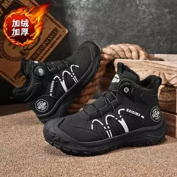 Мужская обувь из хлопка, популярные высококачественные ботинки Martin с вращающимися пуговицами, мужские спортивные ботинки с толстой подошвой и высоким берцем, модные ботинки с шинами 39