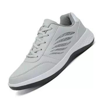 Мужская обувь из искусственной кожи, трендовая повседневная прогулочная обувь, мужские дышащие водонепроницаемые мужские кроссовки, нескользящая обувь 38 чёрный