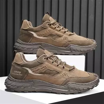 Мужская обувь из ковбойской кожи, дышащие кроссовки, повседневная обувь из дермы для прогулок на открытом воздухе, спортивная обувь, кроссовки для мужчин 39 чёрный