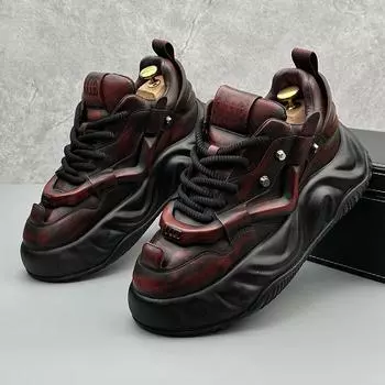 Мужская обувь из кожи, мужские кроссовки, обувь для мужчин, роскошные дизайнерские мокасины на платформе, мужская кожаная обувь 39