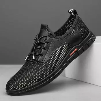 Мужская обувь из кожи ручной работы, повседневные мокасины без застежек, дышащая кожаная обувь, мужская горячая распродажа, мокасины, обувь для инструментов, большие размеры 37-46 37 чёрный