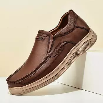 Мужская обувь из натуральной кожи, брендовая мужская повседневная обувь, лоферы без застежек, мягкие туфли-оксфорды, высококачественная обувь для активного отдыха, мужские кроссовки 41