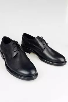 Мужская обувь из натуральной кожи, черная удобная классическая повседневная обувь на нескользящей резиновой подошве со шнуровкой