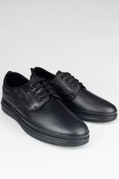 Мужская обувь из натуральной кожи, черные удобные повседневные туфли на шнуровке