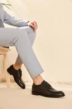 Мужская обувь из натуральной кожи Черные туфли