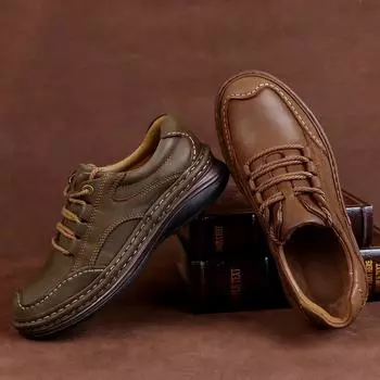 Мужская обувь из натуральной кожи. Деловая деловая обувь. Кроссовки из 100% воловьей кожи. Обувь для горного туризма. Новинка 2021 года. Кроссовки из коровьей кожи. 6 коричневый